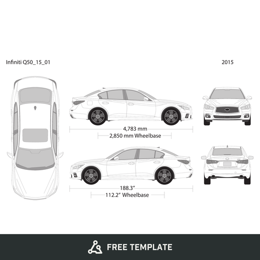 Infiniti Q50 free vector vehicle wrap template - GravBase
