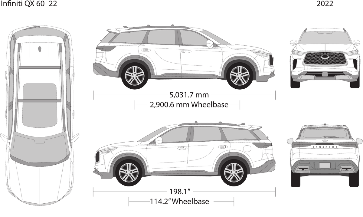 Infiniti QX60 vector wrap template V22, Design-Ready PDF - GravBase