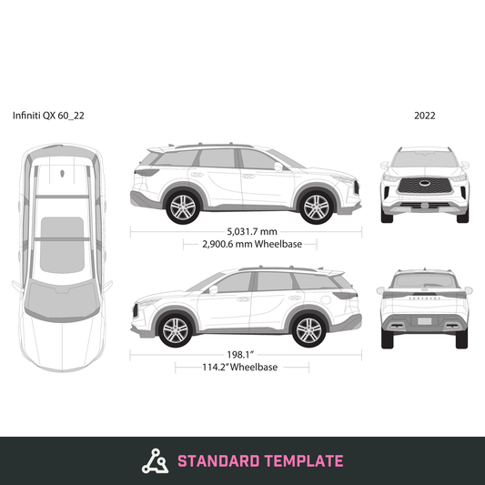 Infiniti QX60 vector wrap template V22, Design-Ready PDF - GravBase