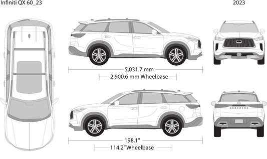 Infiniti QX60 vector wrap template V23, Design-Ready PDF - GravBase