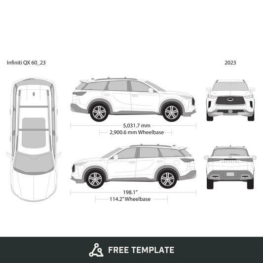 Infiniti QX60 free vector vehicle wrap template - GravBase