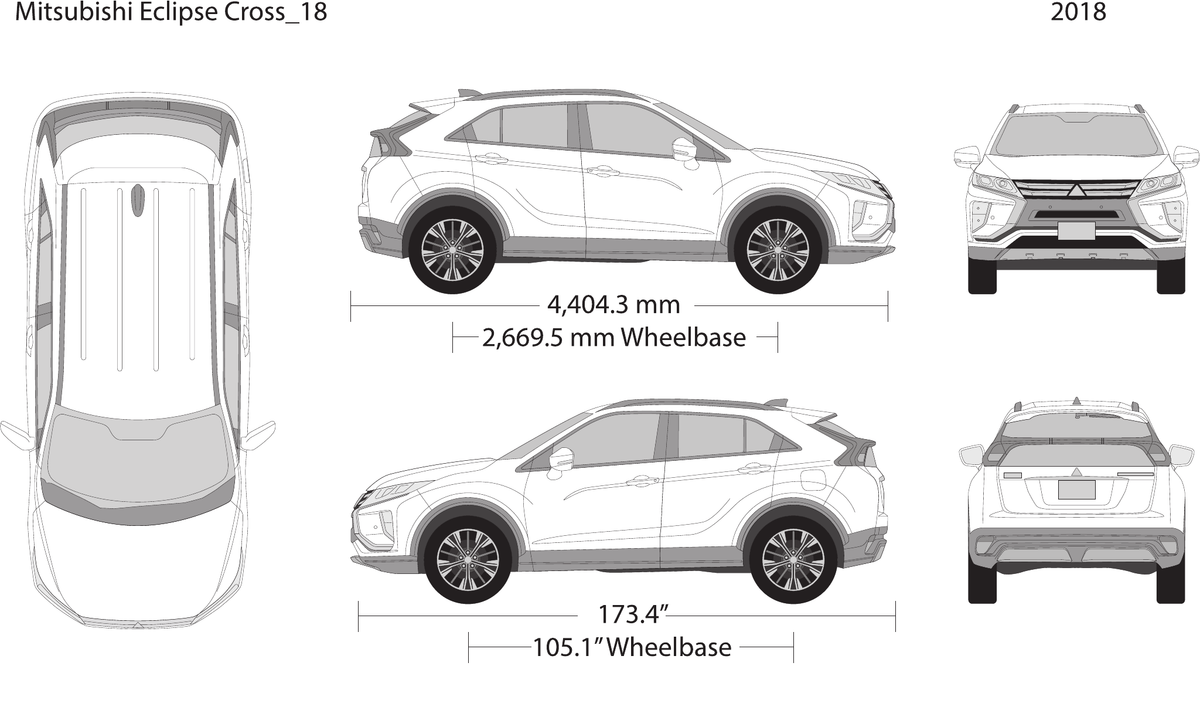 Mitsubishi Eclipse Cross vector wrap template V18, Design-Ready PDF - GravBase
